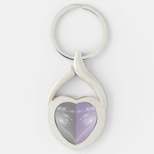 Twisted Heart Metal Keychain purple and gray