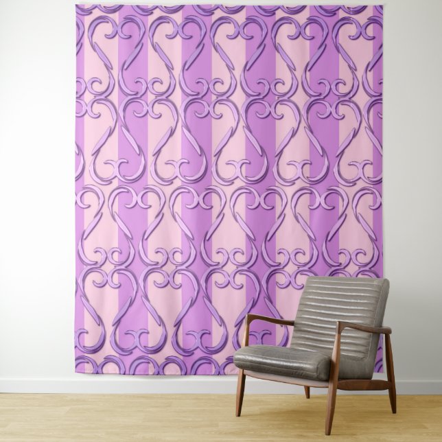 Twisted Hearts Pink & Purple Photography Backdrop (In Situ)