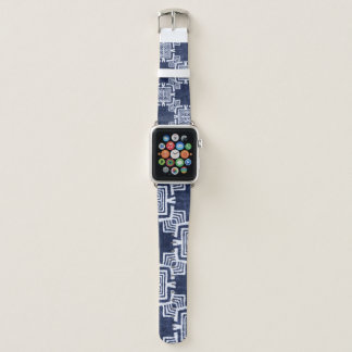 Twisted indigo checkered textured background. apple watch band