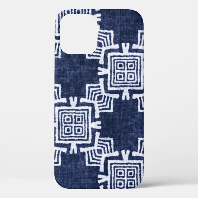 Twisted indigo checkered textured background. Case-Mate iPhone case (Back)