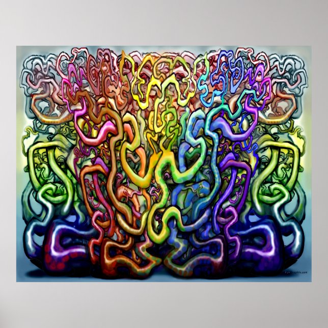 Twisted Interwoven Rainbow Colors Poster (Front)
