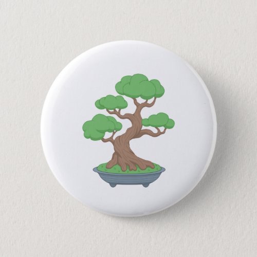 Twisted Japanese Bonsai Tree Button