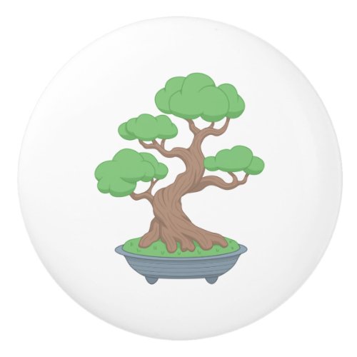 Twisted Japanese Bonsai Tree Ceramic Knob