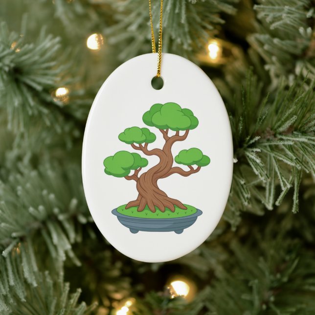 Twisted Japanese Bonsai Tree Ceramic Ornament (Tree)