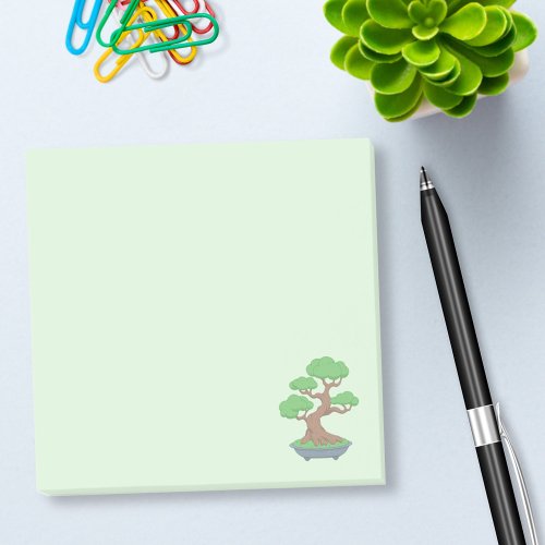 Twisted Japanese Bonsai Tree Green Post_it Notes