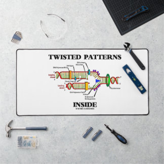 Twisted Patterns Inside DNA Replication Humor Desk Mat