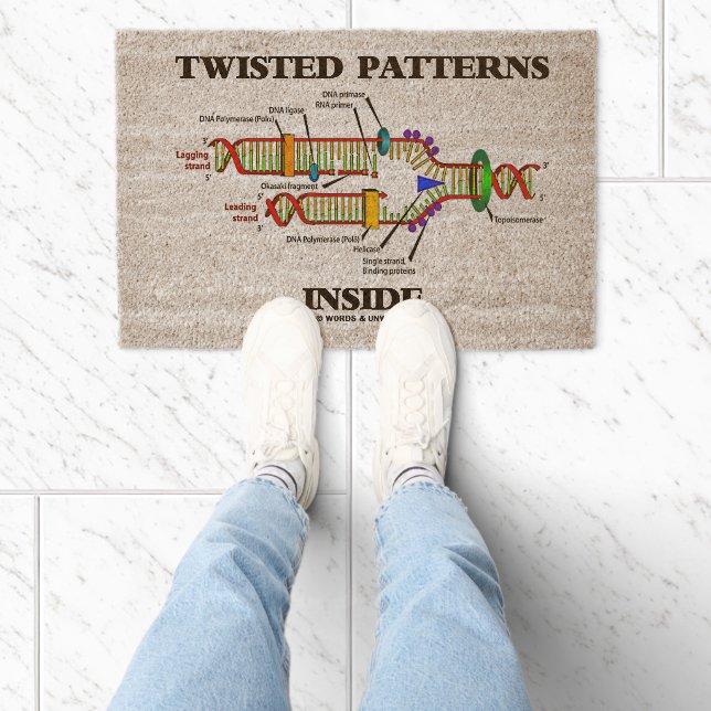 Twisted Patterns Inside DNA Replication Humor Fiber Doormat (Insitu)