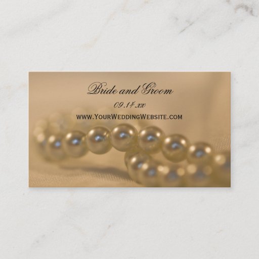Customizable Wedding Pearls Website Card Business Card Templates