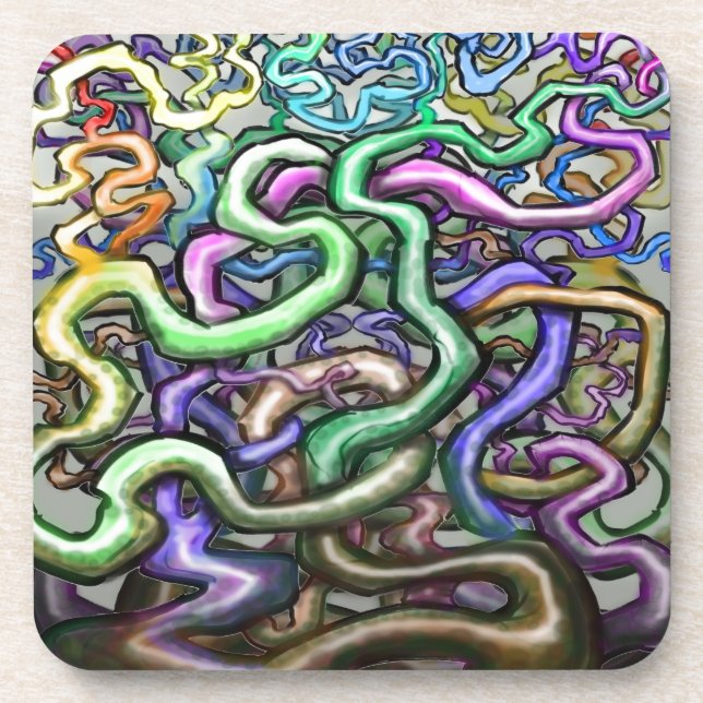 Twisted Rainbow Vines Beverage Coaster (Front)