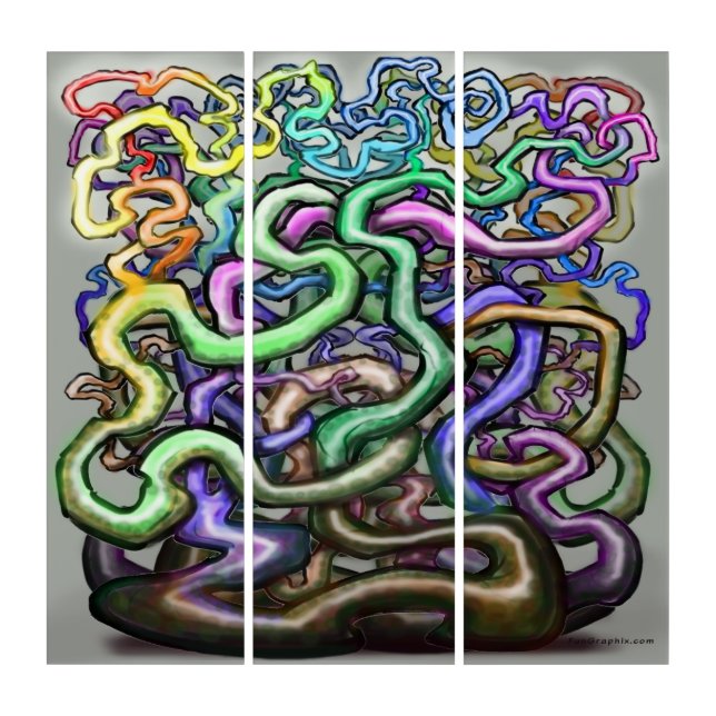 Twisted Rainbow Vines Triptych (Front)