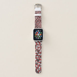 Twisted Red Striped Abstract Candy Canes Apple Watch Band