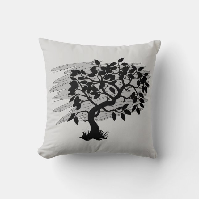 Twisted Sapling Throw Pillow (Front)
