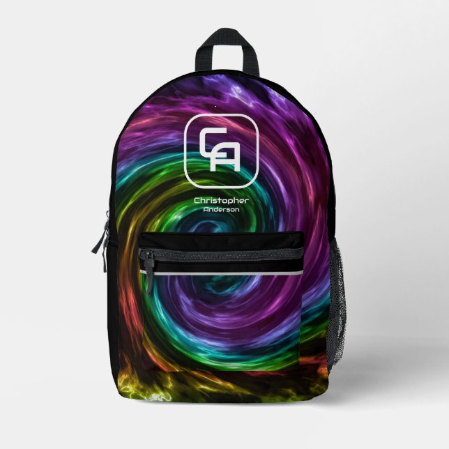 Twisted Smoke Multicolor Printed Backpack (Front)