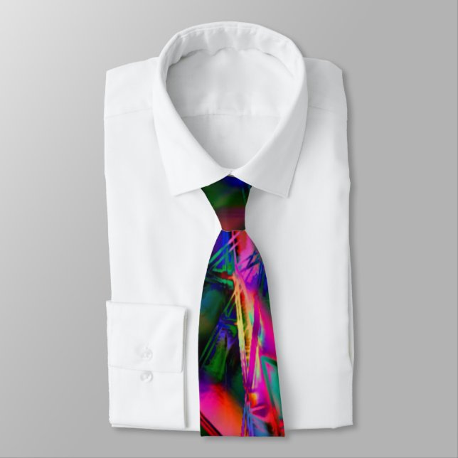 Twisted squares with colorful 'brushstrokes' neck tie (Tied)