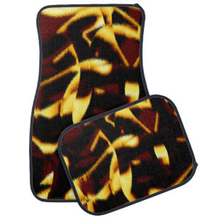 Twisted streaks burnt yellow looks velvety car floor mat