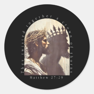 Twisted Together A Crown of Thorns Matthew 27_29 Classic Round Sticker