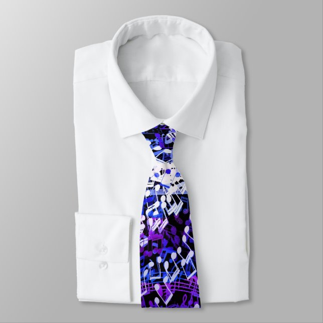 Twisted Tornado of Music Notes Tie (Tied)