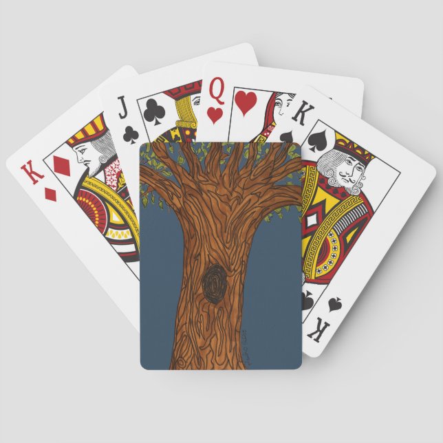 Twisted Tree with Blue background Poker Cards (Back)