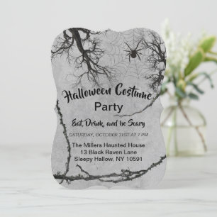 Twisted Vines and Spider Halloween Invitation