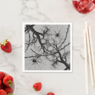 Twisted Vines and Spider Halloween  Napkins