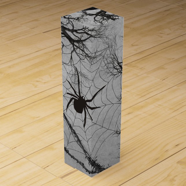 Twisted Vines and Spider Halloween  Wine Box (Front)