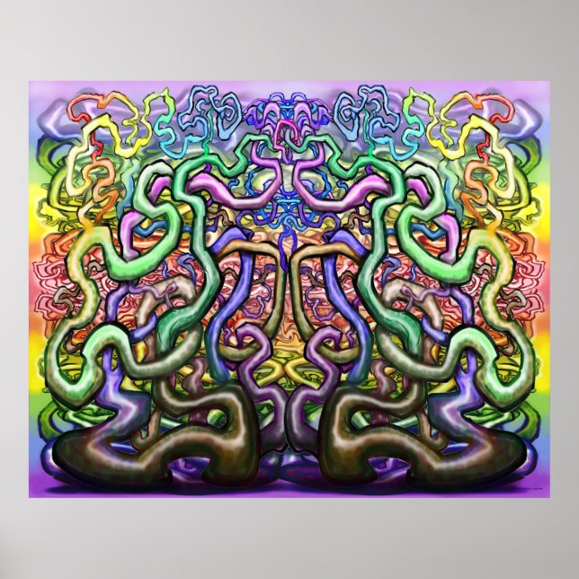 Twisted Vines Overlapping Rainbow Poster (Front)