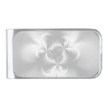 Twisted White Pearl Silver Finish Money Clip