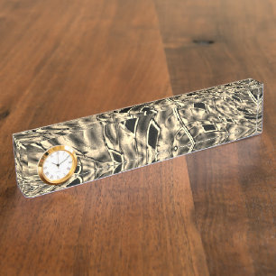 Twisted with a dark beige tone, mirror desk name plate