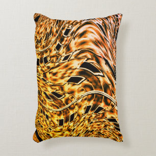 Twisted with a light shade of coral to golden accent pillow