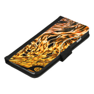 Twisted with a light shade of coral to golden iPhone 8/7 plus wallet case