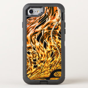 Twisted with a light shade of coral to golden OtterBox defender iPhone SE/8/7 case