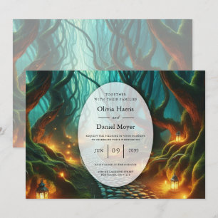 Twisted Woodland Lantern Path Wedding Invitation