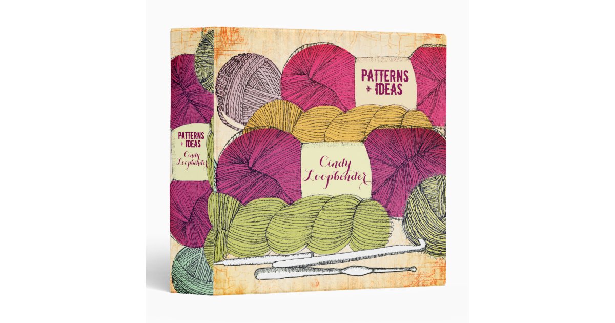 Twisted yarn hanks crochet hooks crafts binder Zazzle