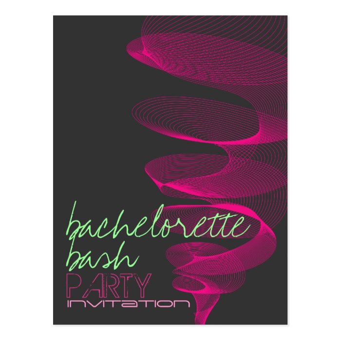 Twister  Fuchsia Bachelorette Invitation Postcard