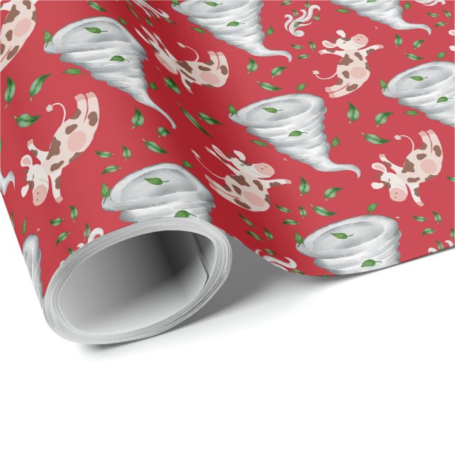 Twisters Tornado Gift Wrapping Paper - Red (Roll Corner)