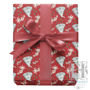 Twisters Tornado Gift Wrapping Paper - Red