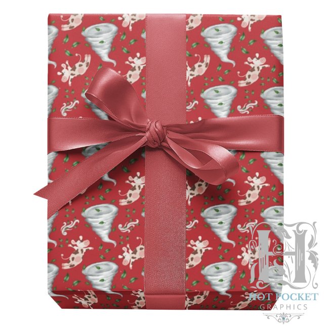 Twisters Tornado Gift Wrapping Paper - Red (Creator Uploaded)