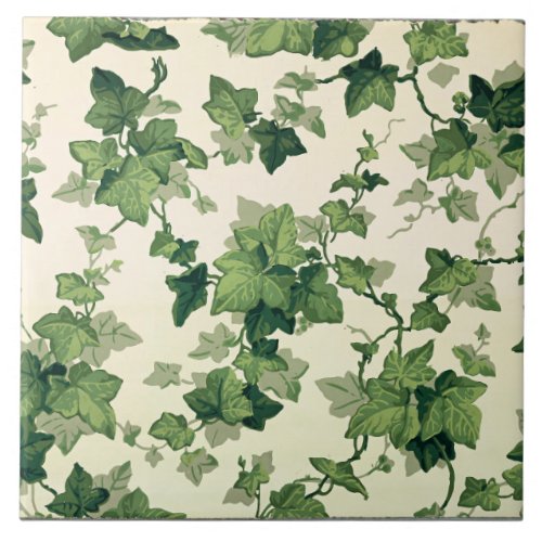 Twisting Ivy Leaves Pattern Ceramic Tile