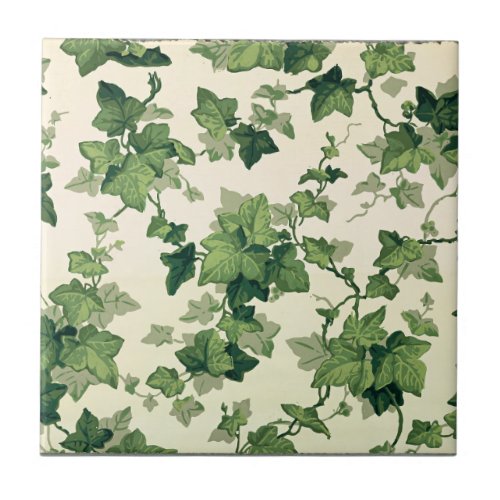 Twisting Ivy Leaves Pattern Ceramic Tile