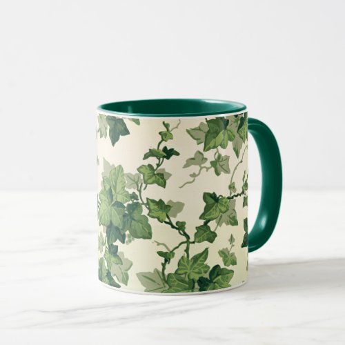 Twisting Ivy Leaves Pattern Mug