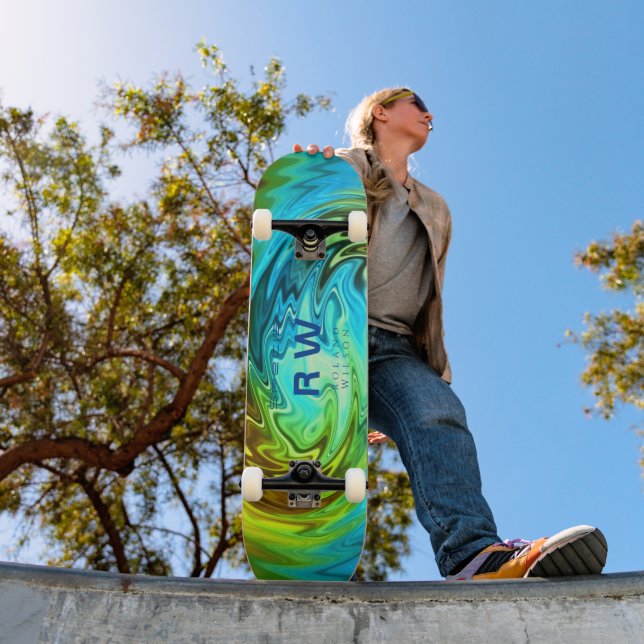 Twisting Liquid Multicolors Personalized Skateboard (Outdoor 1)