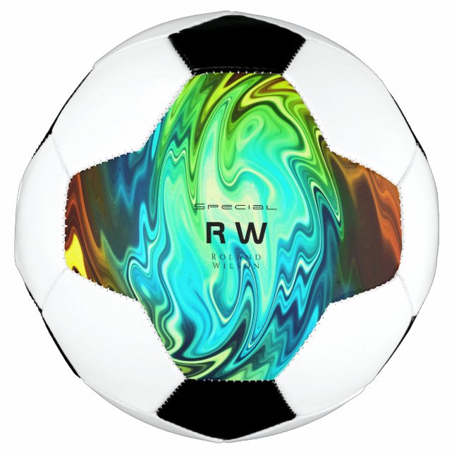 Twisting Liquid Multicolors Personalized Soccer Ball (Front)