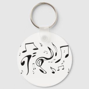 Twisting Musical Notes Keychain
