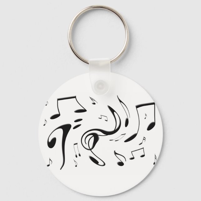 Twisting Musical Notes Keychain (Front)