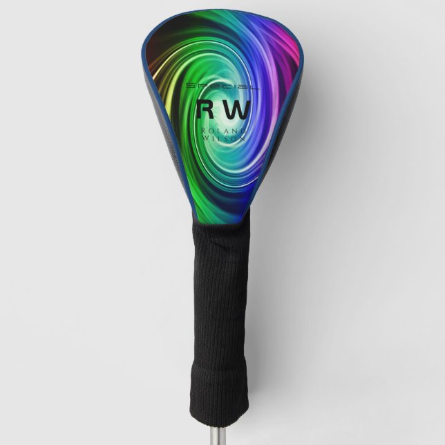 Twisting Red Multicolors Personalized Golf Head Cover (Front)