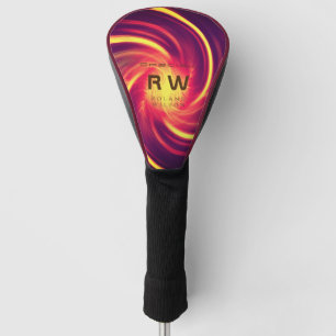Twisting Red Orange Personalized Golf Head Cover