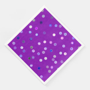 Twisty Polka Dot Spiral Purple Paper Party Napkins