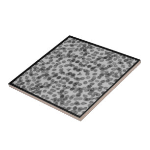 Twisty Textured Brushstrokes Pattern Black On Gray Ceramic Tile