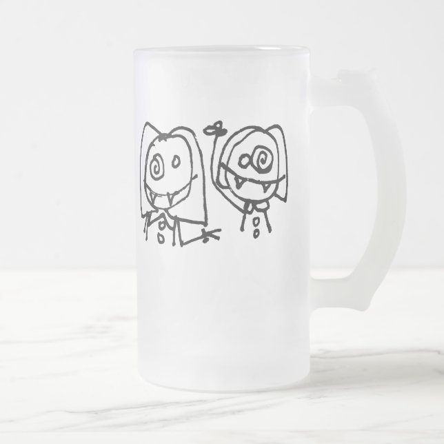 Twitarded Just Heads Frosted Mug (tall) (Right)