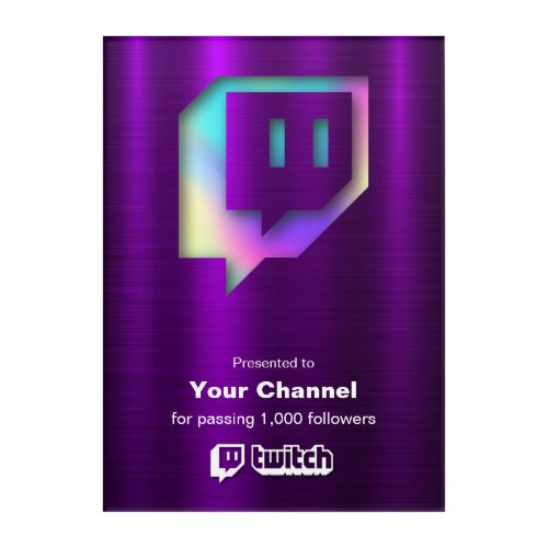 Twitch Partner Creator Award Acrylic Print